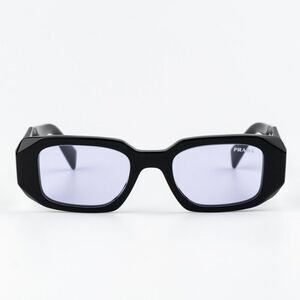 NEW Prada PR17WS 16K40J Black Violet Rectangle Unisex Sunglasses